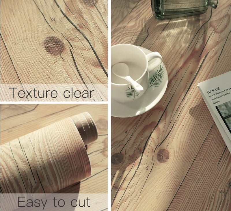 EeeComing Weathered Wood Wallpaper Stick and Peel Wood Contact Paper Wood Plank Removable Wallpaper Wood Look Wall Paper Rustic Reclaimed Distressed 78.7â€x17.7â€ - Image 2